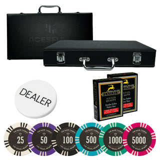 Bank Casino Poker Chipset - TS, 300/500 Pcs, Clay, 40mm, 14g - Casinokart US