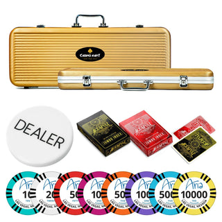 Aria Vegas Poker Chipset - TS, 300/500 Pcs, Clay, 40mm, 14g - Casinokart US