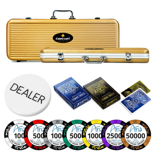 Aria Vegas Poker Chipset - MC, 300/500 Pcs, Clay, 40mm, 14g - Casinokart US