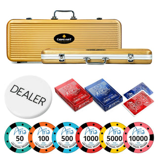 Aria Vegas Poker Chipset - NH, 300/500 Pcs, Clay, 40mm, 14g - Casinokart US