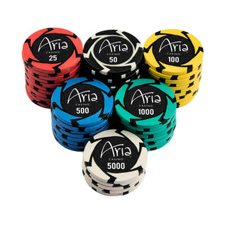 Aria Vegas Poker Chipset - EPT, 300/500 Pcs, Clay, 40mm, 14g - Casinokart US