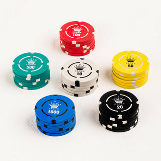 Majestic Crown Poker Chipset - LD, 300/500 Pcs, Clay, 40mm, 12g - Casinokart US