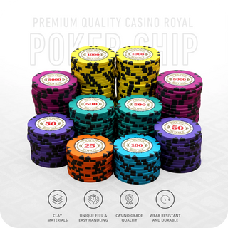 Casino Royale Poker Chipset - GR, 300/500 Pcs, Clay, 40mm, 14g - Casinokart US