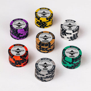 Faded Spade Poker Chipset - MC, 300/500 Pcs, Clay, 40mm, 14g - Casinokart US