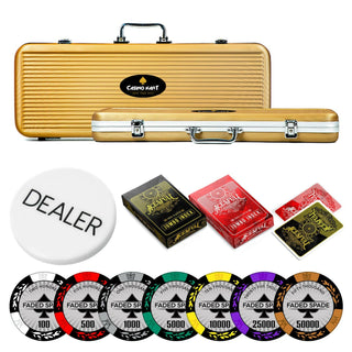 Faded Spade Poker Chipset - MC, 300/500 Pcs, Clay, 40mm, 14g - Casinokart US