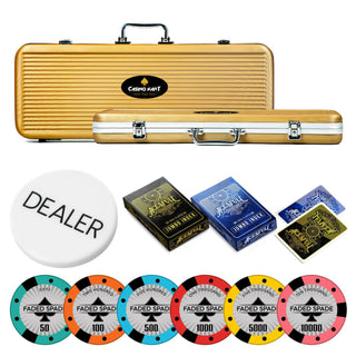 Faded Spade Poker Chipset - NH, 300/500 Pcs, Clay, 40mm, 14g - Casinokart US