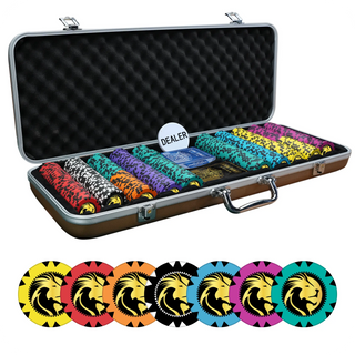 Fearless Lion Poker Chipset w/o Denomination - GR, 300/500 Pcs, Clay, 40mm, 14g - Casinokart US