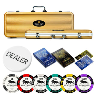MGM Grand Casino Poker Chipset - MC, 300/500 Pcs, Clay, 40mm, 14g - Casinokart US