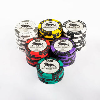 MGM Grand Casino Poker Chipset - MC, 300/500 Pcs, Clay, 40mm, 14g - Casinokart US