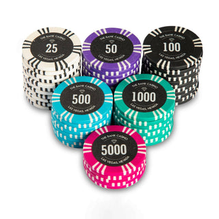 Bank Casino Poker Chipset - TS, 300/500 Pcs, Clay, 40mm, 14g - Casinokart US