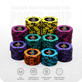 Modiano King Poker Chipset -GR, 300/500 Pcs, Clay, 40mm, 14g - Casinokart US