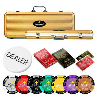 Monte Carlo Poker Chipset - MC, 300/500 Pcs, Clay, 40mm, 14g - Casinokart US