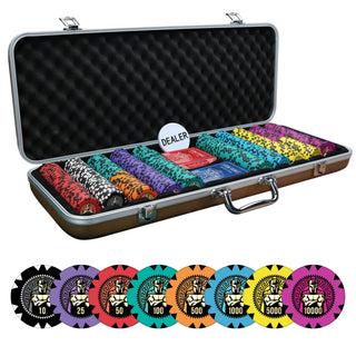 Muscular Knight Poker Chipset - GR, 300/500 Pcs, Clay, 40mm, 14g - Casinokart US