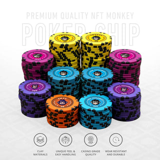 NFT Monkey Poker Chipset - GR, 300/500 Pcs, Clay, 40mm, 14g - Casinokart US