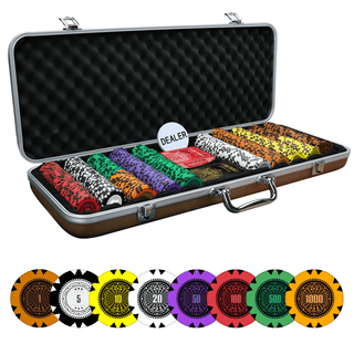 Nashville Series Poker Chipset - GR, 300/500 Pcs, Clay, 40mm, 14g - Casinokart US