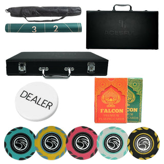 Neville Poker Chipset w/o Denomination - NV, 300/500 Pcs, Clay, 40mm, 14g - Casinokart US