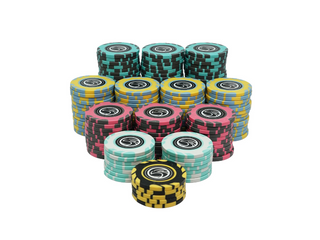Neville Poker Chipset w/o Denomination - NV, 300/500 Pcs, Clay, 40mm, 14g - Casinokart US