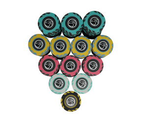 Neville Poker Chipset w/o Denomination - NV, 300/500 Pcs, Clay, 40mm, 14g - Casinokart US