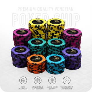 Venetian Casino Poker Chipset - Clay, GR, 40mm, 14g - Casinokart US