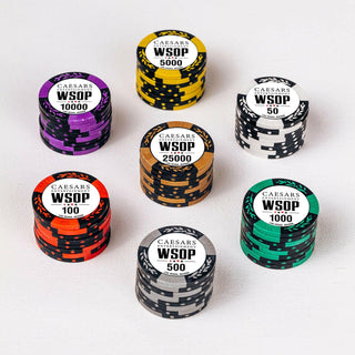 WSOP Caesars Poker Chipset - MC, 300/500 Pcs, Clay, 40mm, 14g - Casinokart US