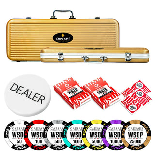 WSOP Caesars Poker Chipset - MC, 300/500 Pcs, Clay, 40mm, 14g - Casinokart US