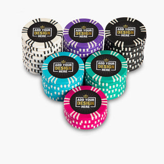 3-Stripes Custom Poker Chips - Clay, 40mm, 14g Casinokart US