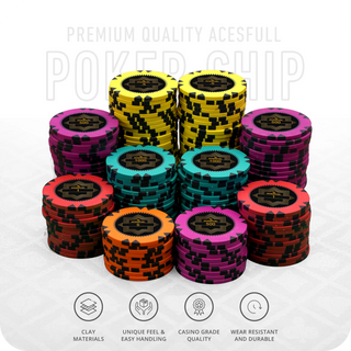 Acesfull Poker Chipset - Clay, GR, 40mm, 14g