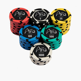 Aria Vegas Poker Chipset - Clay, EPT, 40mm, 14g Casinokart US