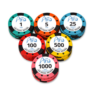 Aria Vegas Poker Chipset - Clay, NH, 40mm, 14g Casinokart US