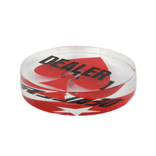 Acrylic Poker Dealer Button - Crystal, Set of 10 Casinokart US