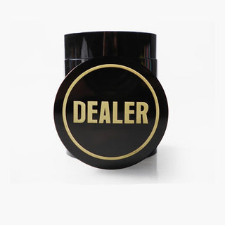 Acrylic Poker Dealer Button - Black, Set of 10 Casinokart US