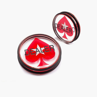 Acrylic Poker Dealer Button - Transparent, Set of 10 Casinokart US