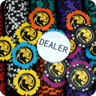 Fearless Lion Poker Chipset - Clay, GR, 40mm, 14g Casinokart US