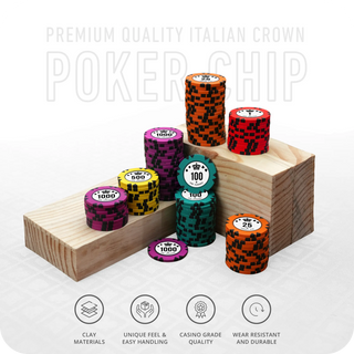 Italian Crown Poker Chipset - Clay, GR, 40mm, 14g