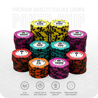 Italian Crown Poker Chipset - Clay, GR, 40mm, 14g