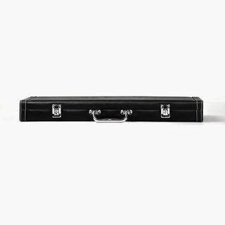 Luxe Leatherette Poker Case - Black Casinokart US