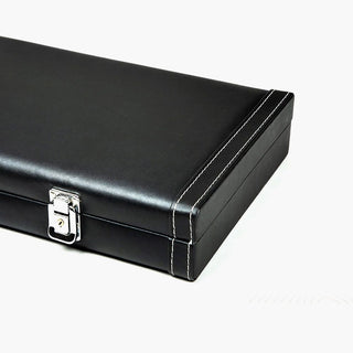 Luxe Leatherette Poker Case - Black Casinokart US