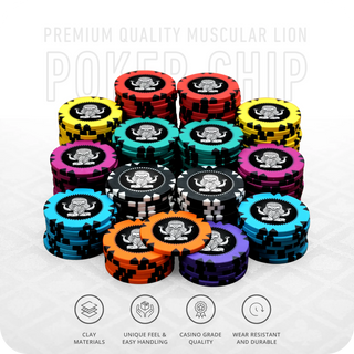 Muscular Lion Poker Chipset - Clay, GR, 40mm, 14g Casinokart US