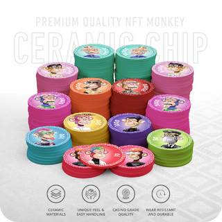 NFT Monkey Poker Chipset - Ceramic, 40mm, 10g Casinokart US