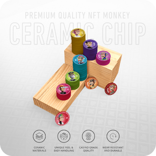 NFT Monkey Poker Chipset - Ceramic, 40mm, 10g Casinokart US