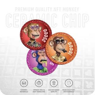 NFT Monkey Poker Chipset - Ceramic, 40mm, 10g Casinokart US