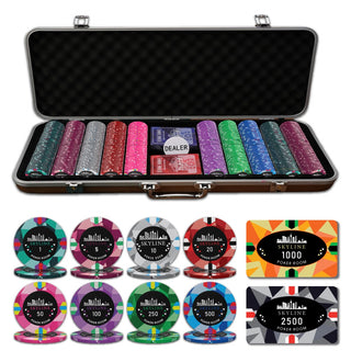 Skyline Poker Chipset - 300/500 Pcs, 10/20 Plaques, Ceramic, 40/45/50mm, 10/14/17g