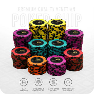 Venetian Casino Poker Chipset - Clay, GR, 40mm, 14g