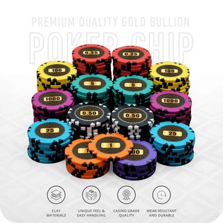 Gold Bullion Poker Chipset - Clay, GR, 40mm, 14g